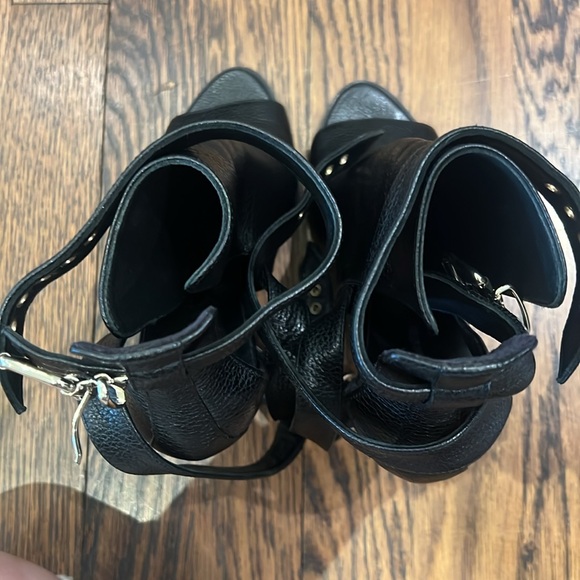 Burberry Acoustic Overfield 100 Peep Toe Ankle Boot - Picture 6 of 14